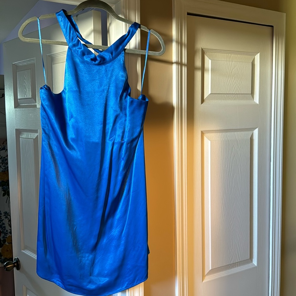 Zara high neck silk dress